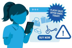 Girl viewing ad on her phone