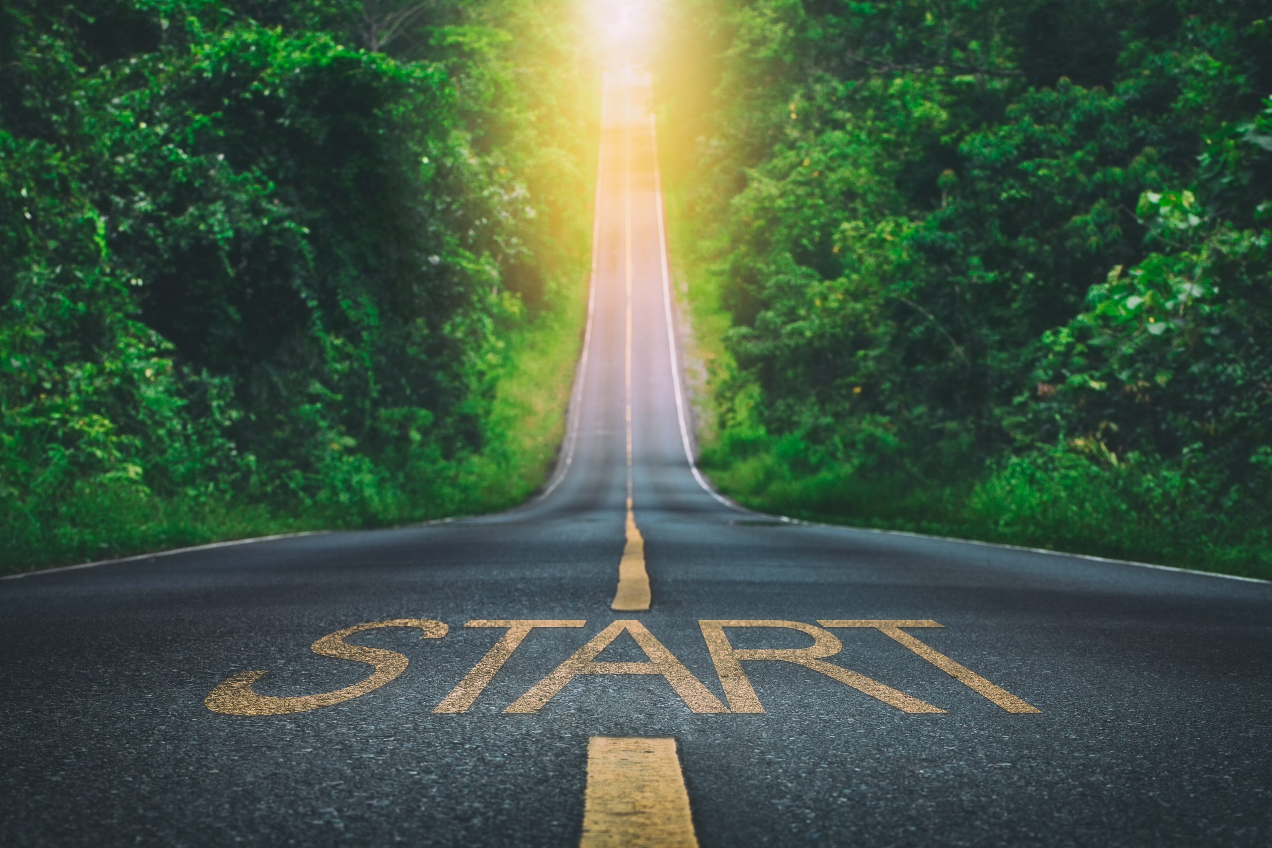 The beginning of the road says "START"