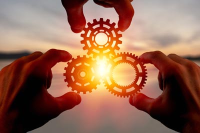 People put gears together