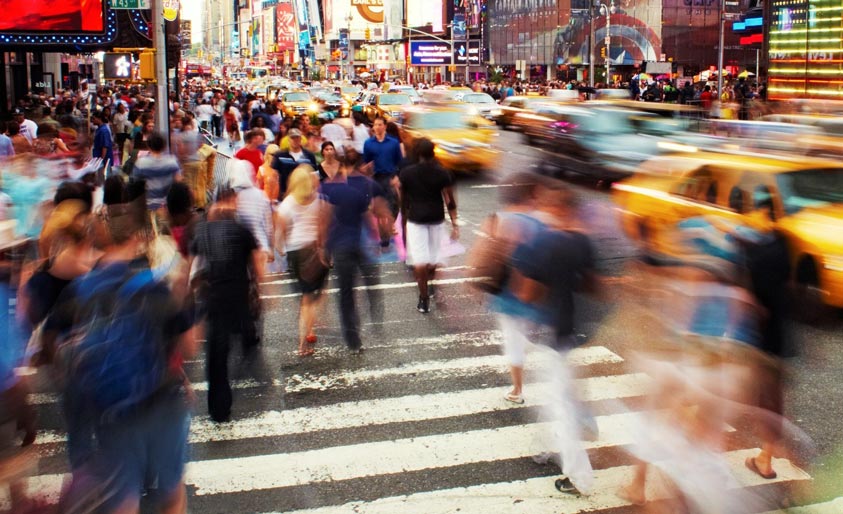 blog-traffic People are walking on the zebra crossing