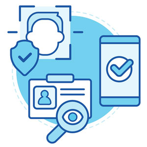 An icon representing pre-onboarding, identity verification and post-onboarding