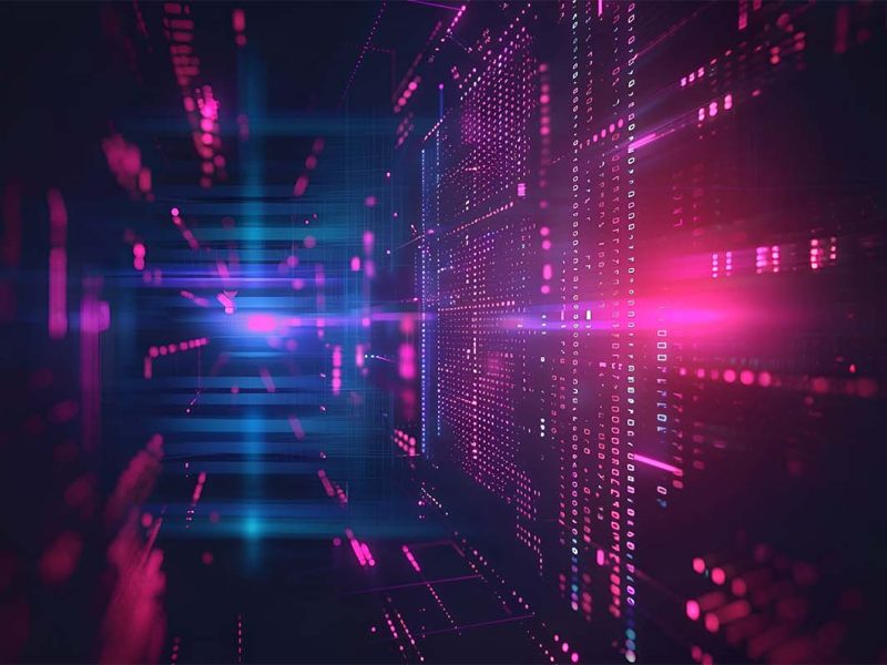 Abstract background of lasers light and computer code